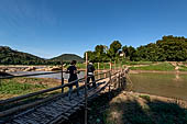 Luang Prabang, Laos - The Northern temporary walk bridge over the Nam Khan